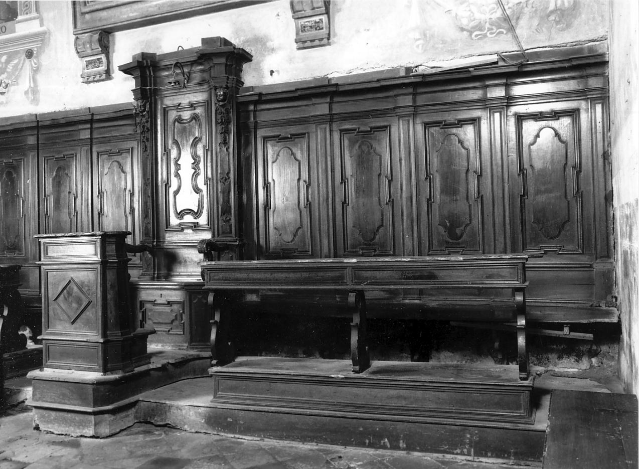 stalli del coro, elemento d'insieme - ambito lombardo (terzo quarto sec. XVIII)
