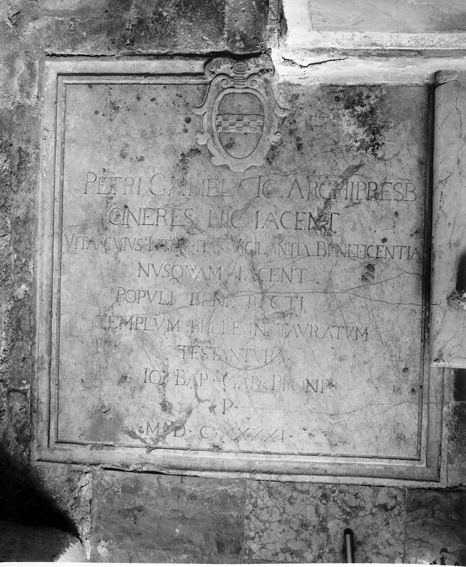 lapide, opera isolata - ambito lombardo (metà sec. XVII)