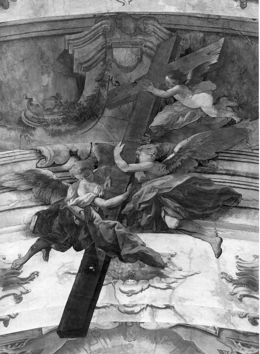 Angeli sorreggenti la croce (dipinto, opera isolata) di Milani Giuseppe (sec. XVIII)