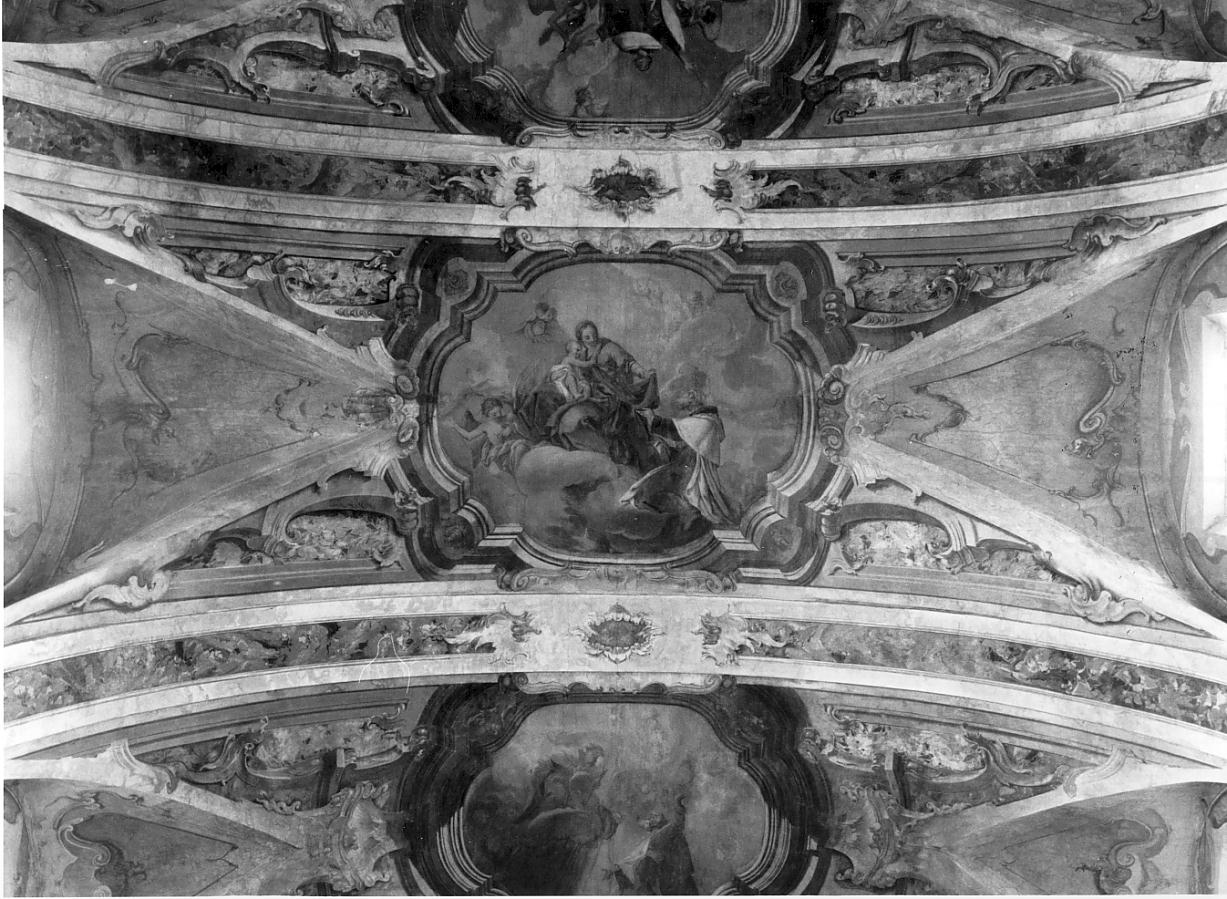 Madonna che porge lo scapolare a San Simeone Stock (dipinto, elemento d'insieme) di Milani Giuseppe (sec. XVIII)