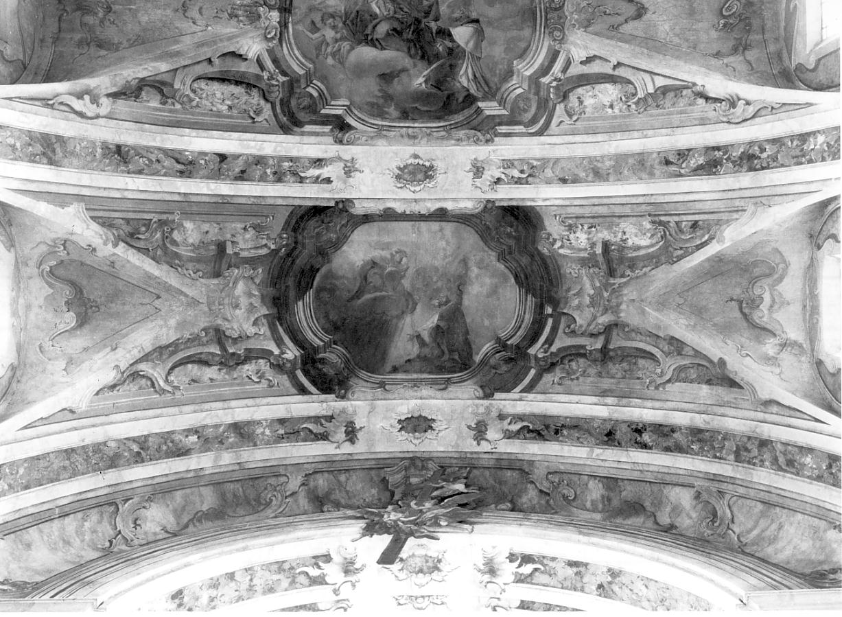 Elia protettore contro la pioggia. I tuoni, i lampi (dipinto, elemento d'insieme) di Milani Giuseppe (sec. XVIII)