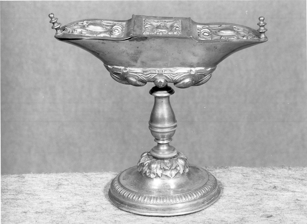 navicella portaincenso, opera isolata - ambito mantovano (prima metà sec. XIX)