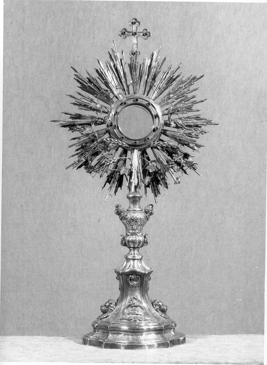 ostensorio - a raggiera, opera isolata - ambito lombardo (seconda metà sec. XIX)