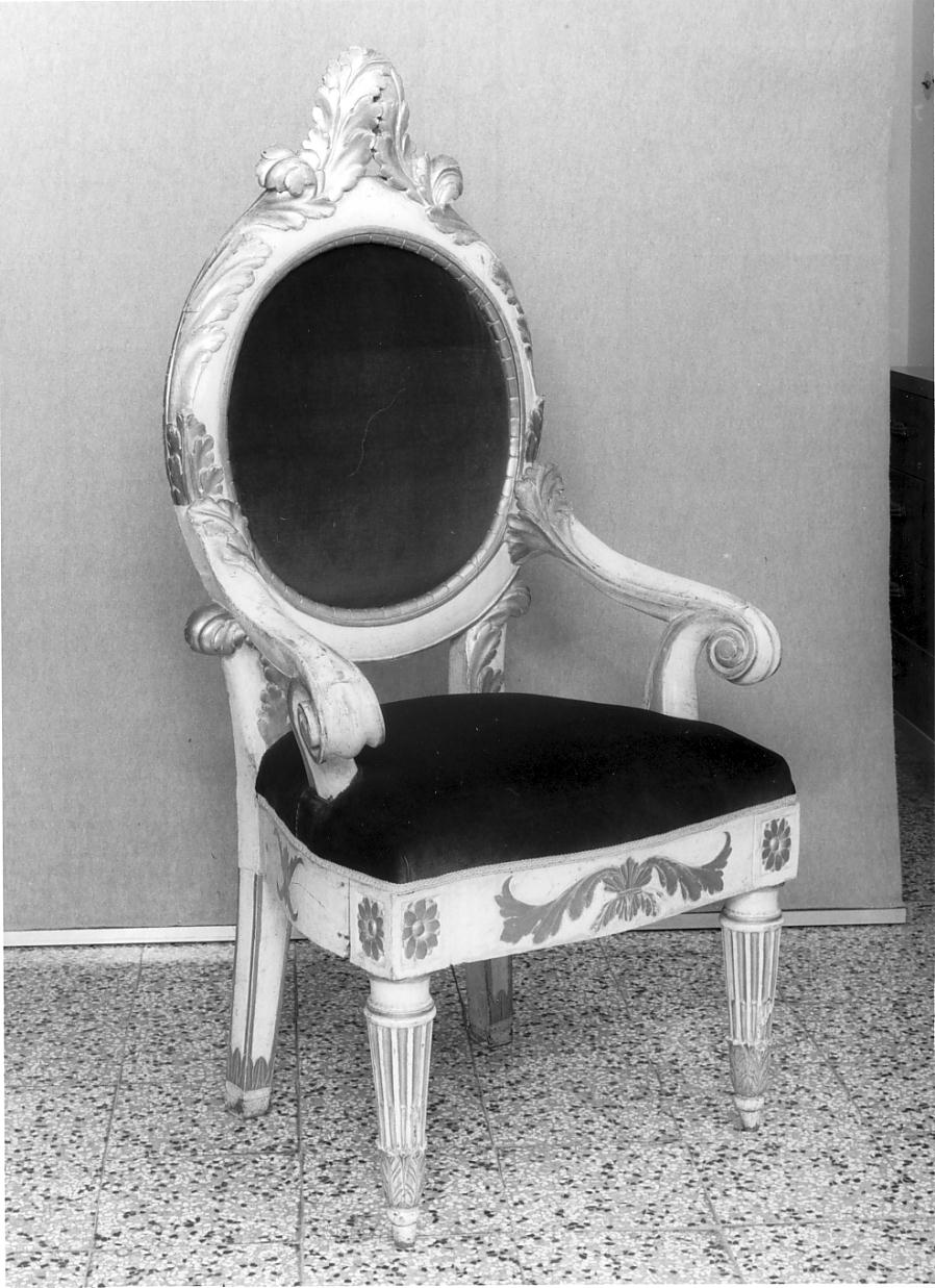 sedia - a braccioli - ambito mantovano (prima metà sec. XIX)