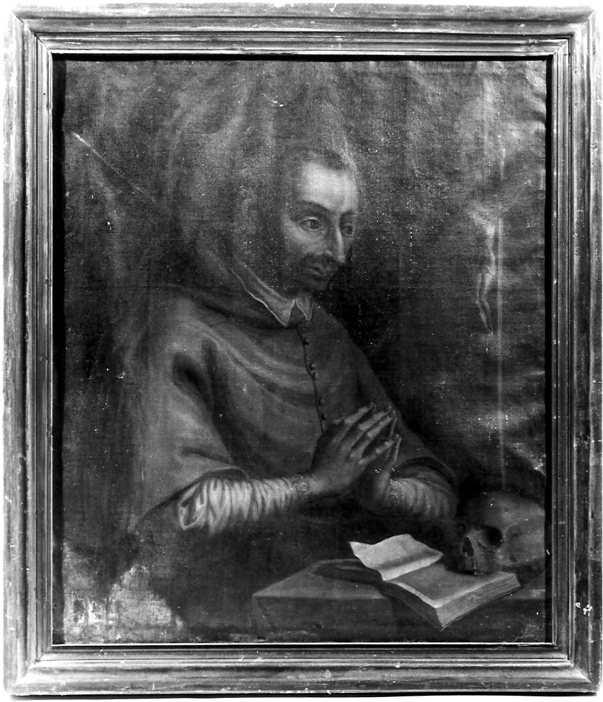 S. Carlo Borromeo in meditazione del Crocifisso, San Carlo Borromeo (dipinto, opera isolata) - ambito mantovano (sec. XVII)