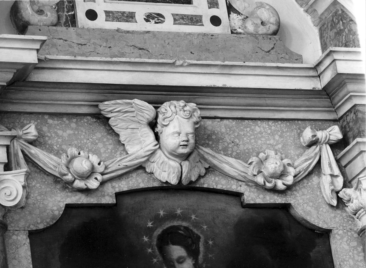 cherubino reggifestone (decorazione plastica, elemento d'insieme) di Rangheri Giovan Battista (ultimo quarto sec. XVII)