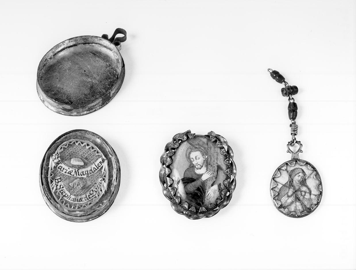 reliquiario a capsula - a medaglione, insieme - produzione lombarda (seconda metà sec. XIX)