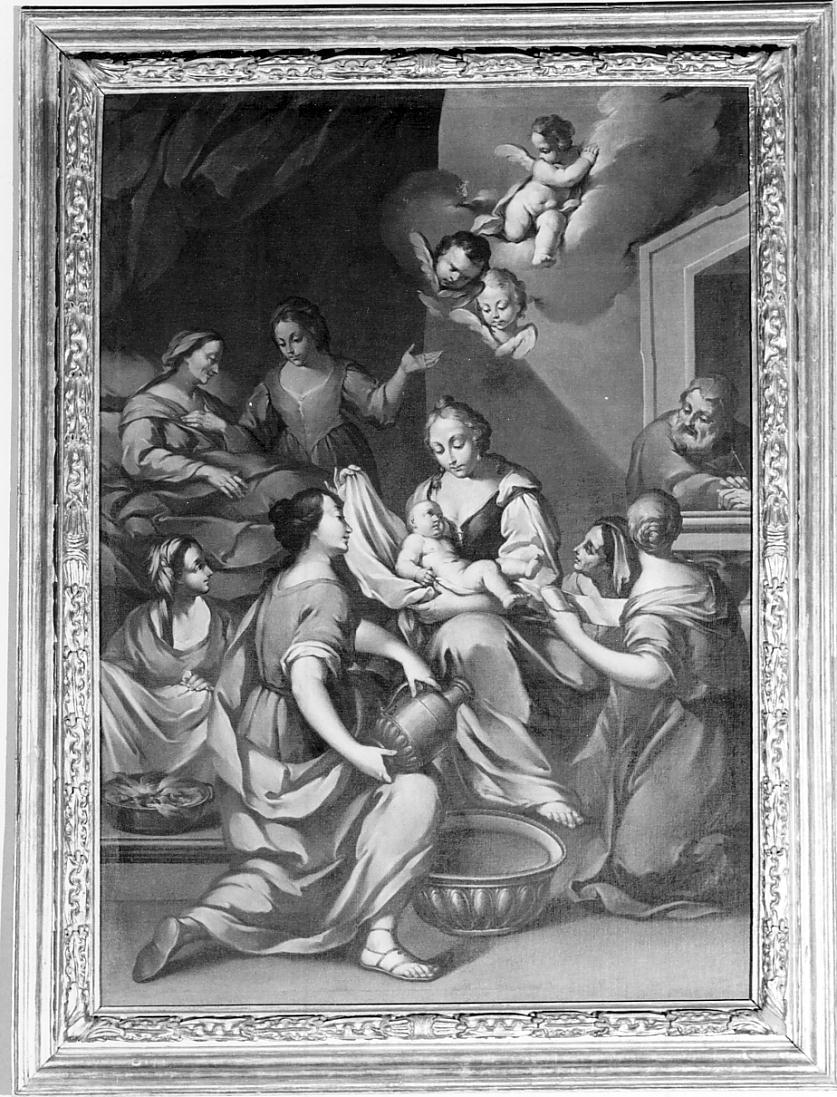 nascita di San Giovanni Battista (dipinto, insieme) di Sacchi Filippo (sec. XVIII)