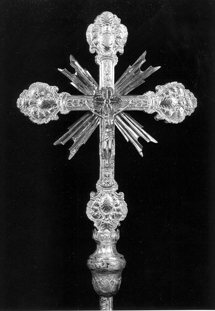 croce processionale, opera isolata - ambito cremonese (seconda metà sec. XIX)