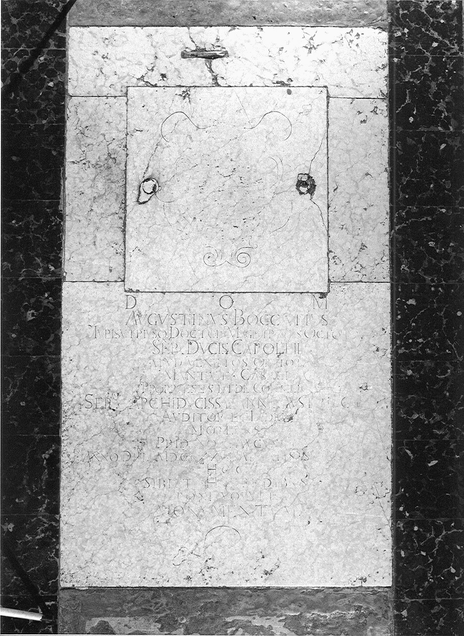 stemma e teschio (lapide tombale, opera isolata) - ambito mantovano (ultimo quarto sec. XVII)