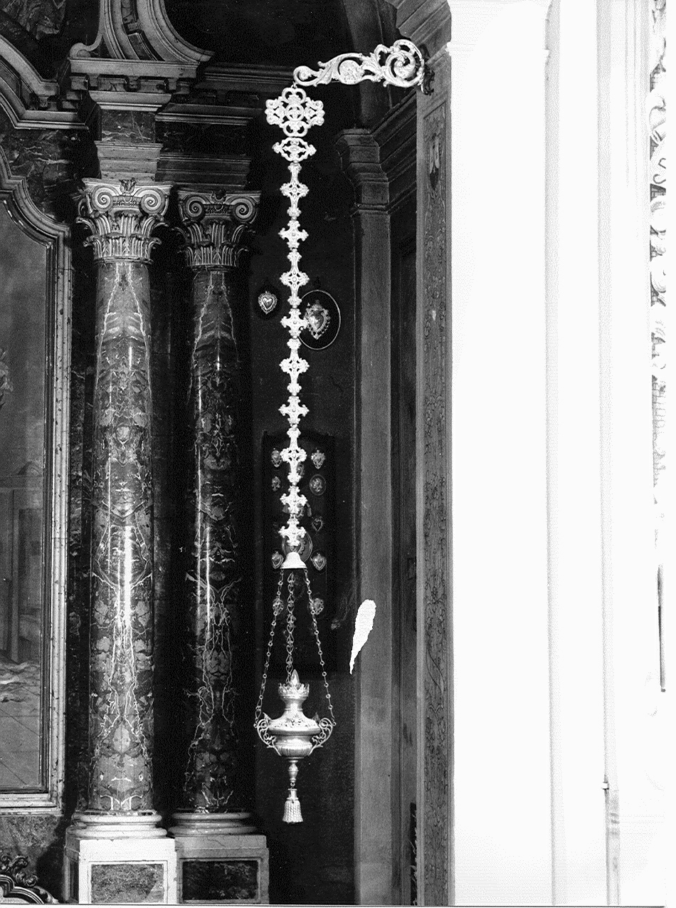 lampada pensile ad anfora, elemento d'insieme - ambito lombardo (seconda metà sec. XIX)