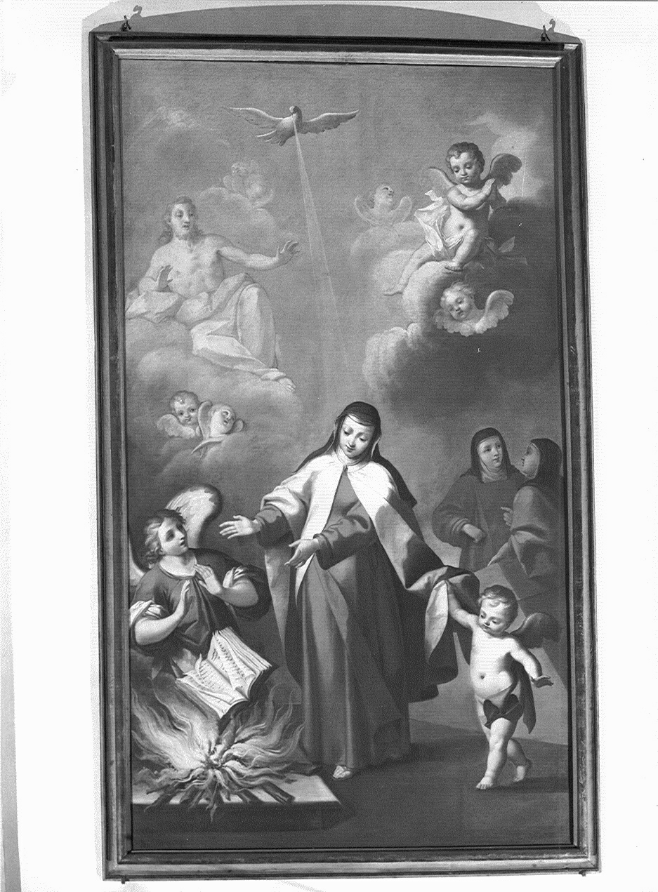 Santa Teresa brucia il commento al Cantico dei cantici (dipinto, opera isolata) di Gherardi Filippo (ultimo quarto, inizio sec. XVII, sec. XVIII)