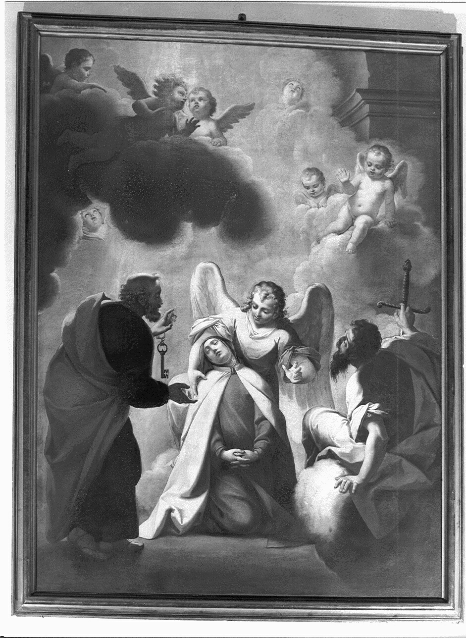 SantaTeresa tra i santi Pietro e Paolo (dipinto, opera isolata) di Gherardi Filippo (ultimo quarto, inizio sec. XVII, sec. XVIII)