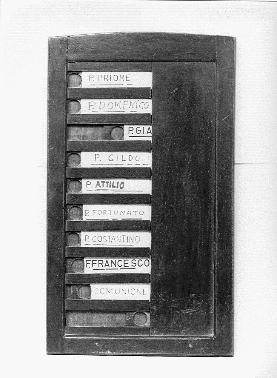 tabella di confraternita, opera isolata - ambito mantovano (fine, inizio sec. XIX, sec. XX)