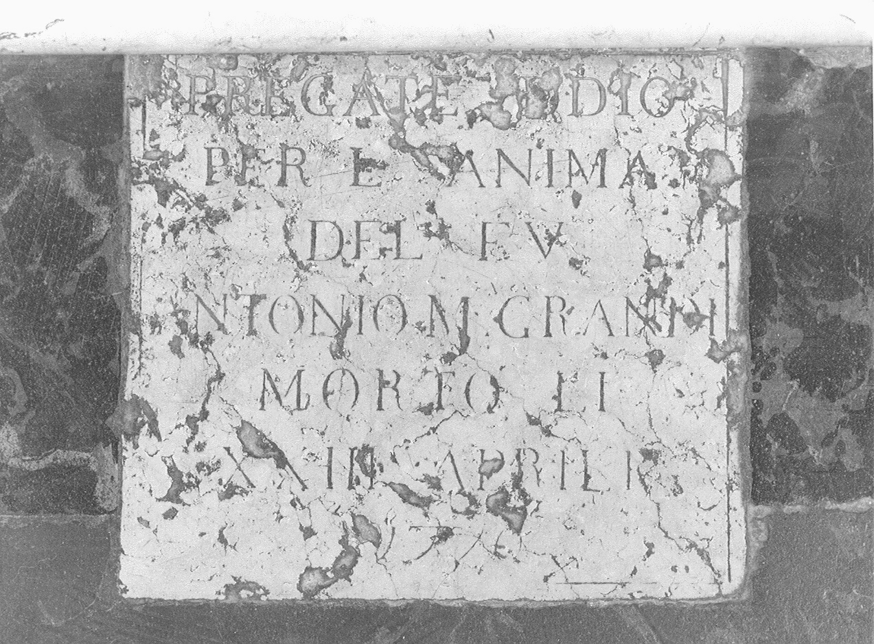lapide commemorativa, opera isolata - ambito mantovano (terzo quarto sec. XVIII)