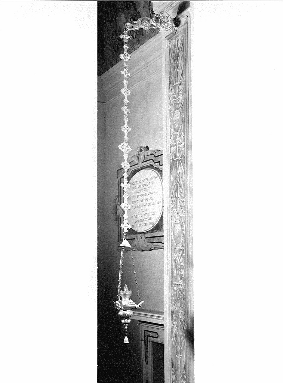 lampada pensile ad anfora, elemento d'insieme - ambito lombardo (seconda metà sec. XIX)