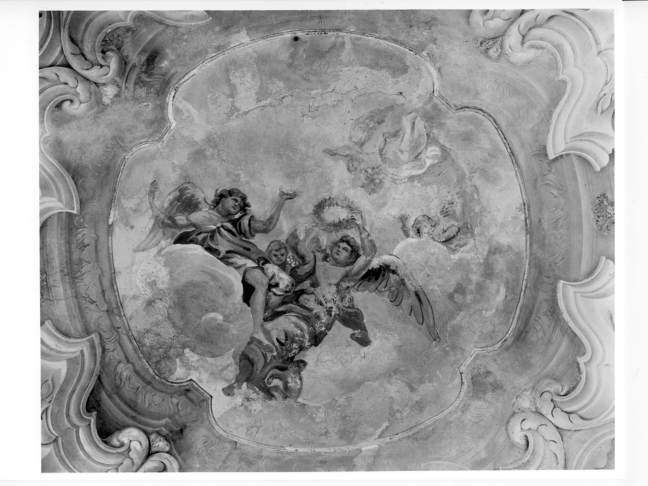 Angeli in gloria (dipinto, elemento d'insieme) di Sassi Giovanni Battista (e aiuti) (secondo quarto sec. XVIII)