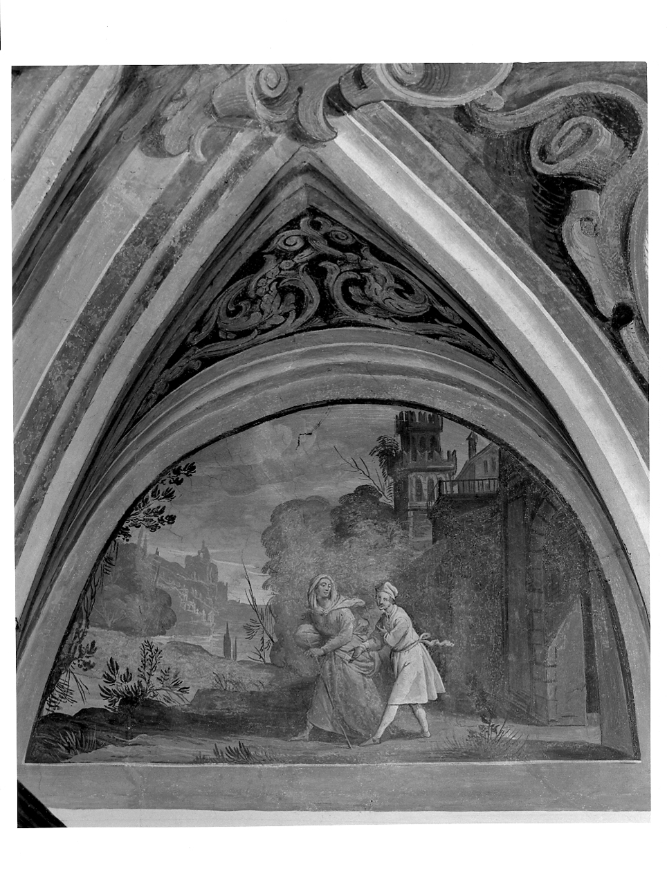 San Benedetto e Cirilla (dipinto, elemento d'insieme) di Inchiocco Giovanni Giacomo detto Barbello (e aiuti) (sec. XVII)