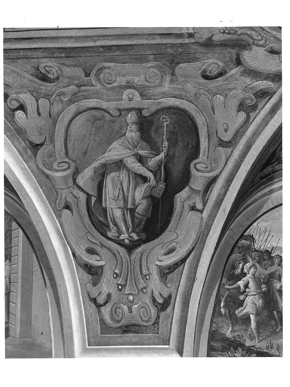 Sant'Agostino (dipinto, elemento d'insieme) di Inchiocco Giovanni Giacomo detto Barbello (e aiuti) (sec. XVII)