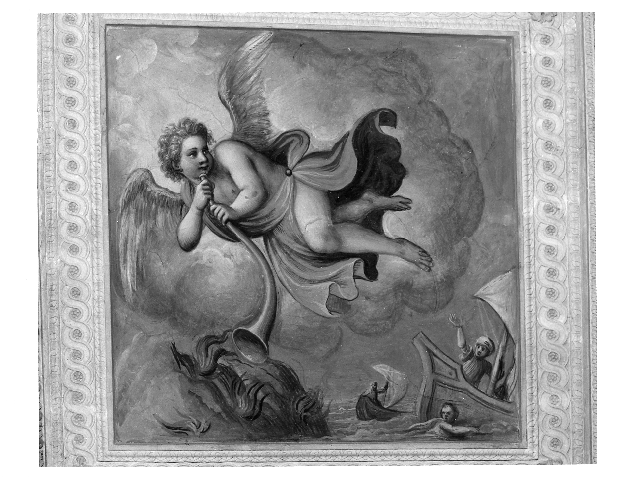 Suono della seconda delle sei trombe (dipinto, elemento d'insieme) di Gambara Lattanzio (terzo quarto sec. XVI)