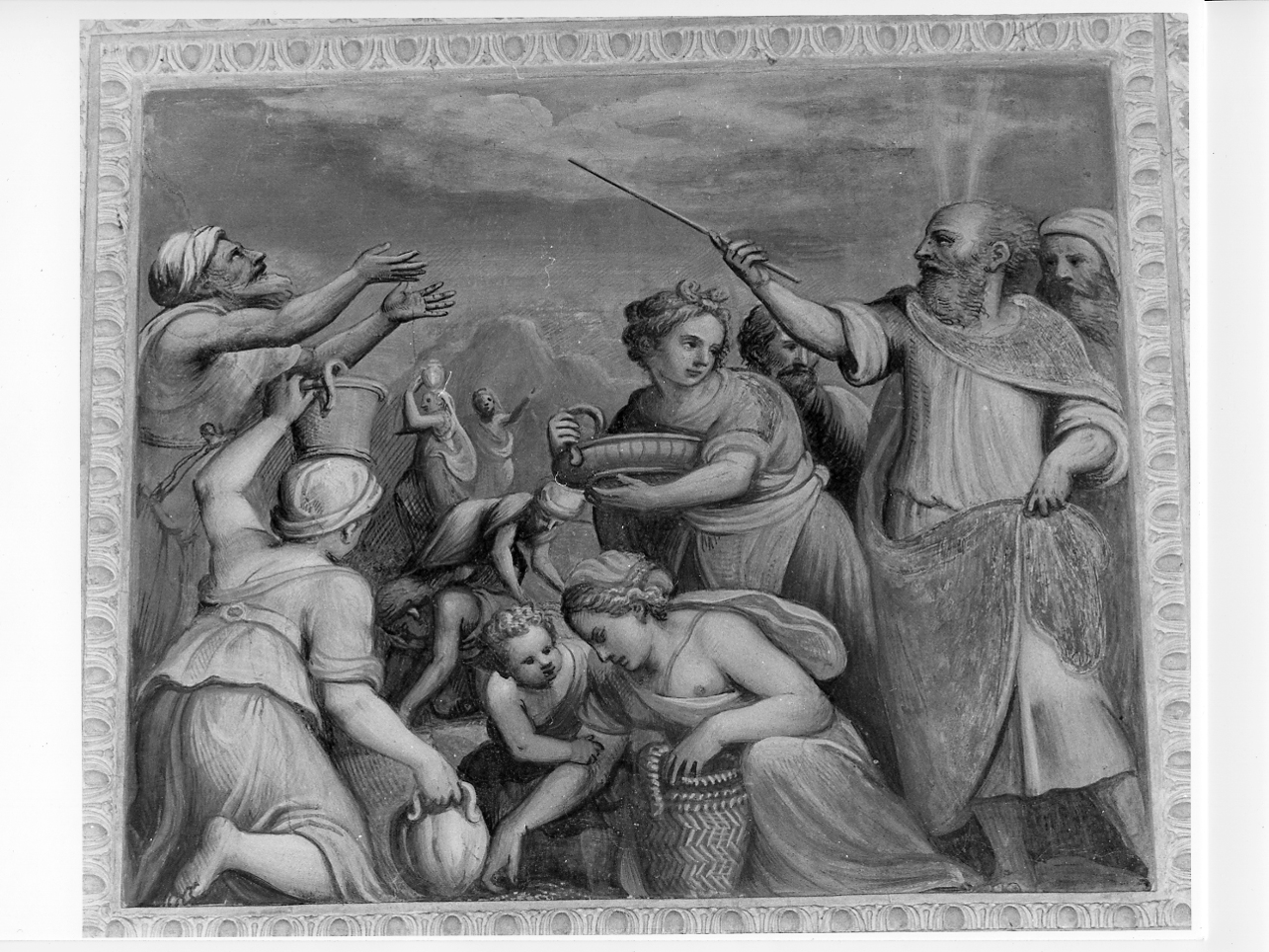 Mosè e la raccolta della manna (dipinto, elemento d'insieme) di Gambara Lattanzio (terzo quarto sec. XVI)