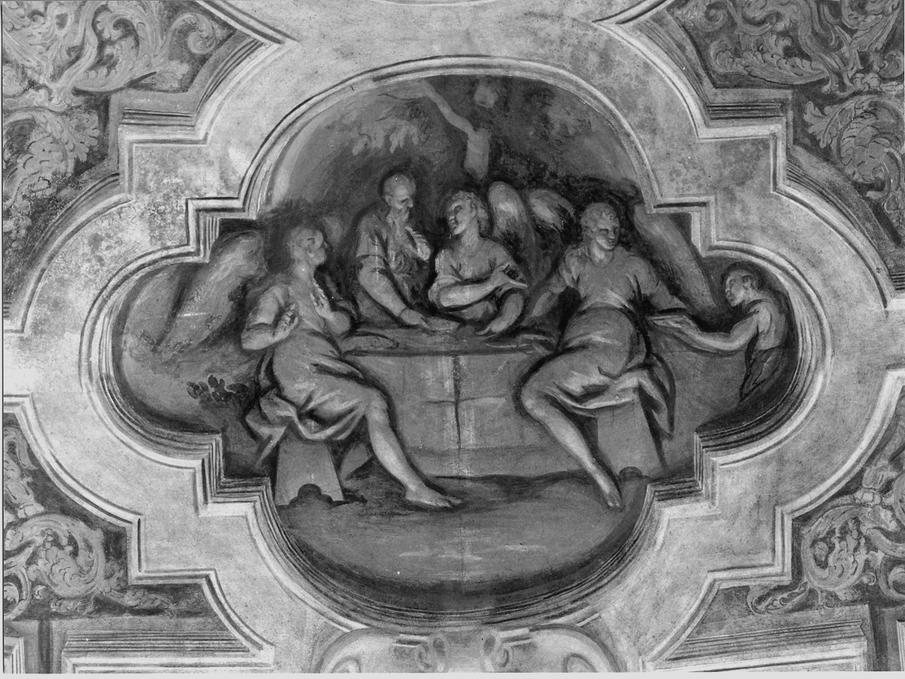 Abramo e i tre angeli (dipinto, elemento d'insieme) di Zugno Francesco (inizio sec. XVII)