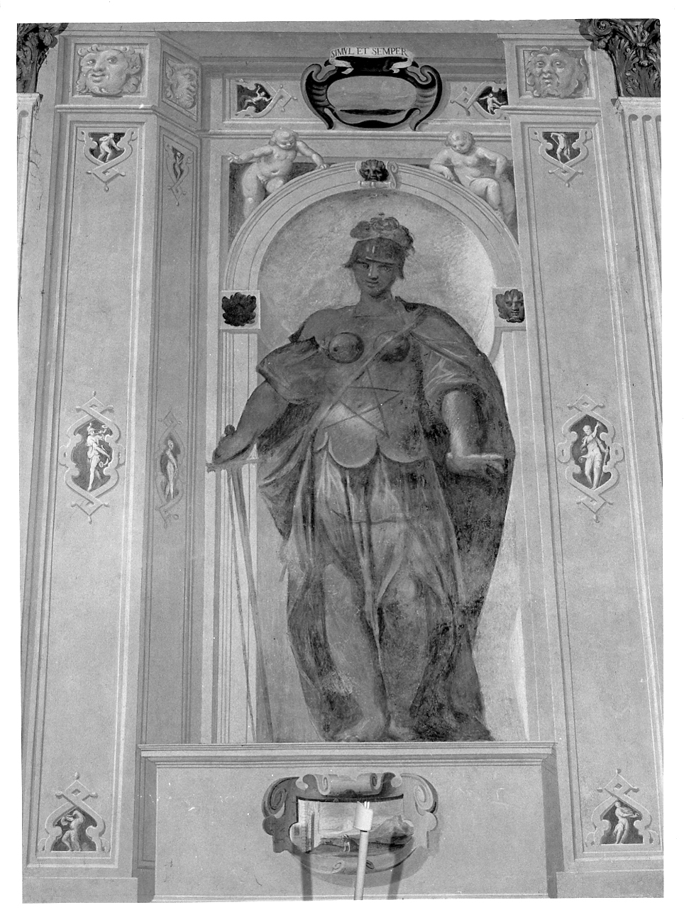 allegoria della Fortezza (dipinto, elemento d'insieme) di Zugno Francesco, Sandrini Tommaso (inizio sec. XVII)