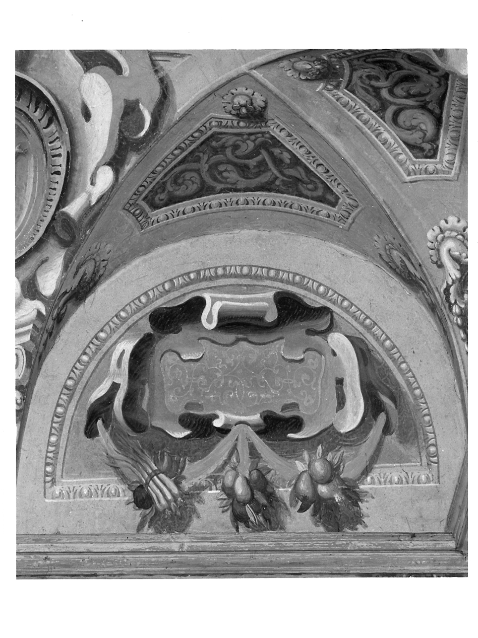 cartiglio con festone di frutta (dipinto, elemento d'insieme) di Marone Pietro (fine sec. XVI)