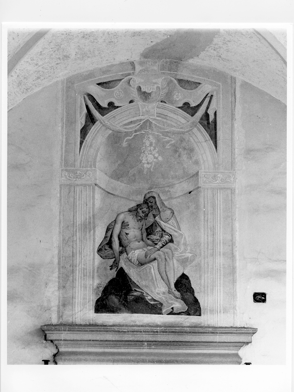 Pietà (dipinto, opera isolata) di Marone Pietro (attribuito) (fine sec. XVI)