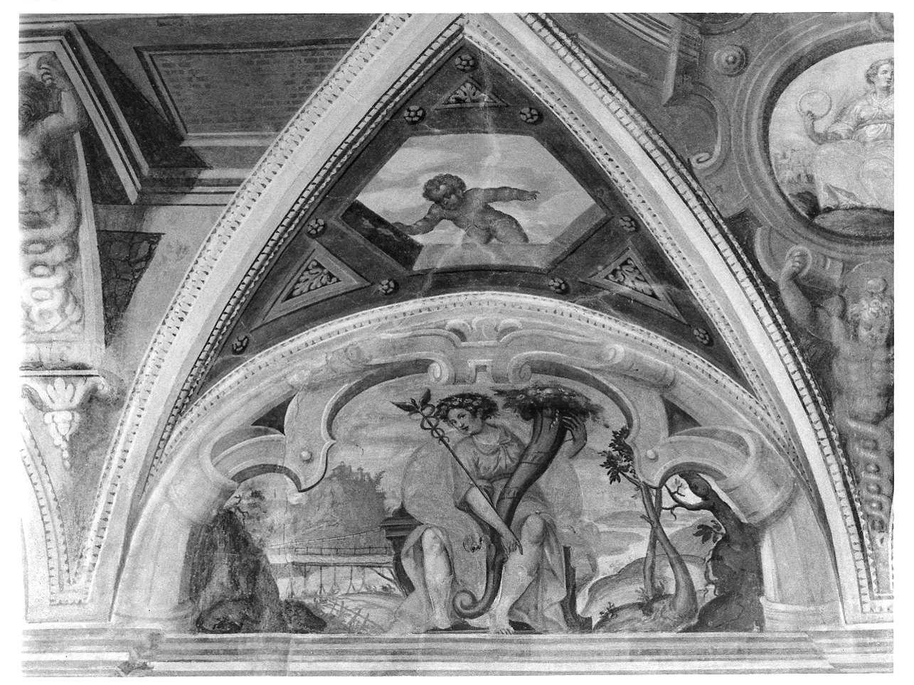 Figura allegorica maschile (dipinto, elemento d'insieme) di Marone Pietro (fine sec. XVI)