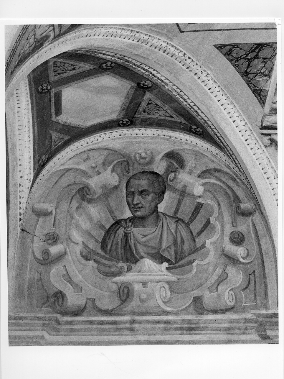 busto maschile (dipinto, elemento d'insieme) di Inchiocco Giovanni Giacomo detto Barbello (secondo quarto sec. XVII)