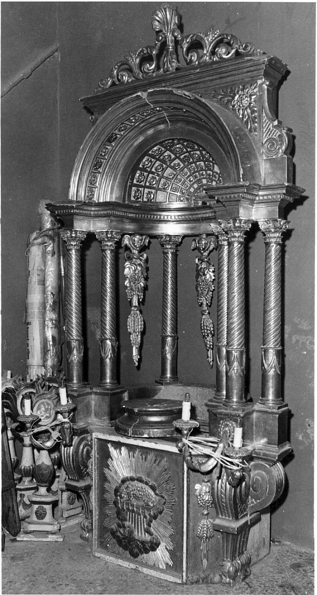 trono per esposizione eucaristica, opera isolata - ambito Italia settentrionale (seconda metà sec. XIX)
