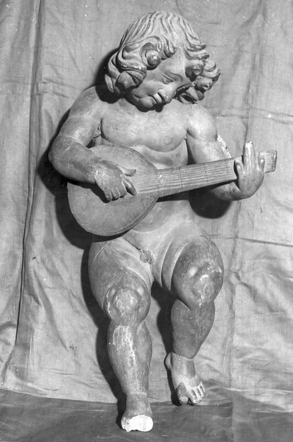 angelo musicante (scudo, opera isolata) - ambito Italia settentrionale (sec. XVII)