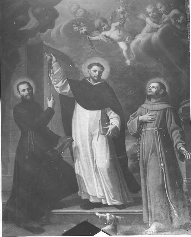 Santi Ignazio, Domenico e Francesco (quadro d'altare, elemento d'insieme) di Cacetti Domenico (inizio sec. XVIII)