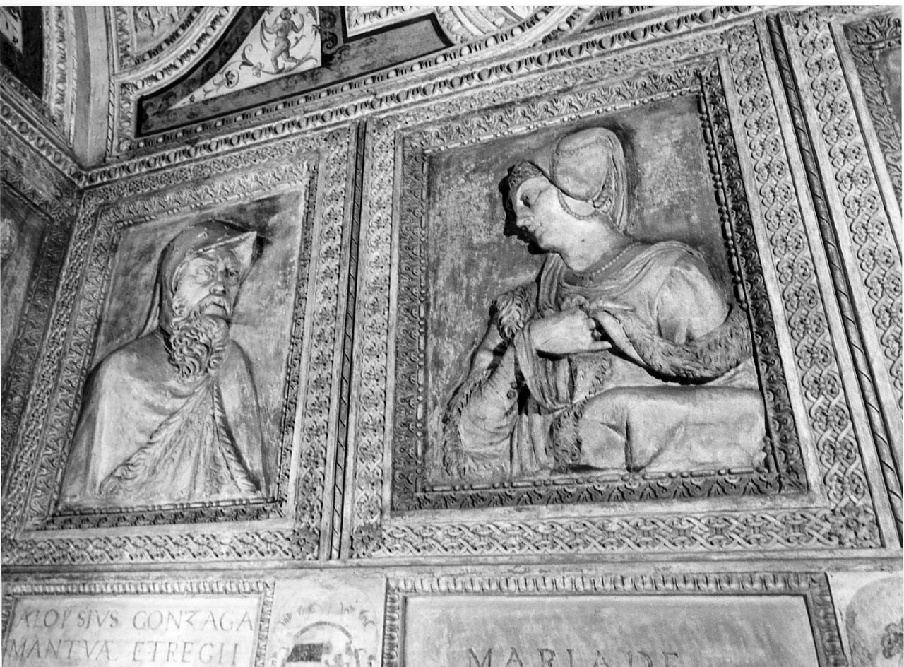 Luigi Gonzaga e Richelda de' Rambertis (rilievo, elemento d'insieme) di Cavalli Alberto (attribuito) (seconda metà sec. XVI)