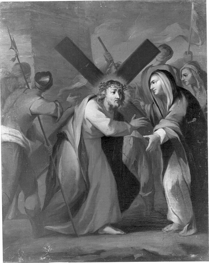 stazione IV: Gesù incontra la Madonna (dipinto, ciclo) - ambito lombardo (sec. XVIII)