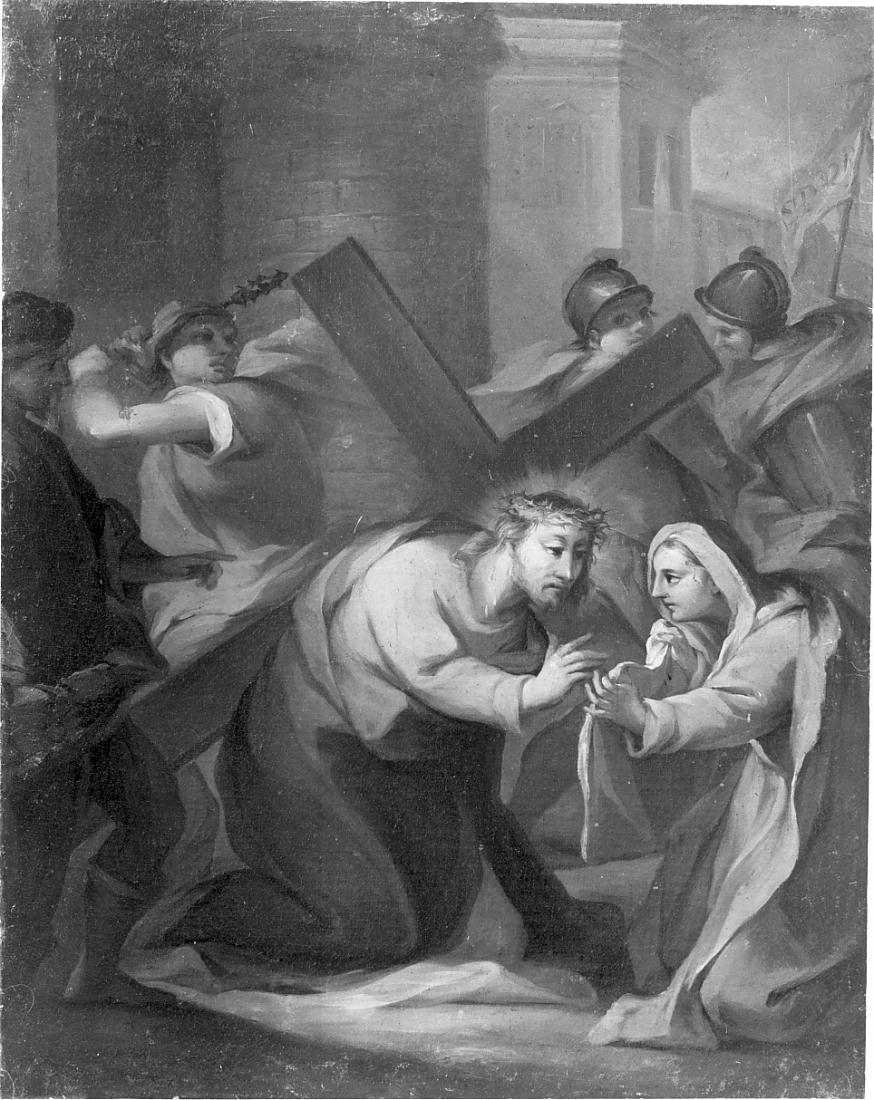 stazione VI: Gesù asciugato dalla Veronica (dipinto, ciclo) - ambito lombardo (sec. XVIII)