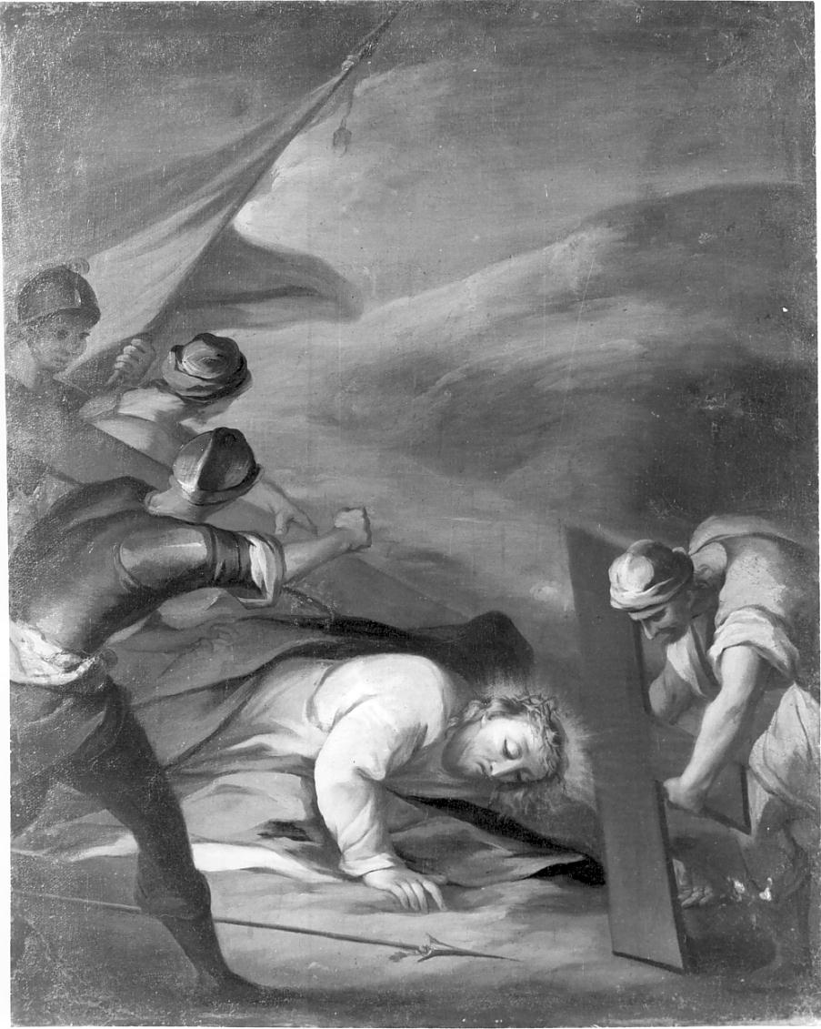 stazione IX: Gesù cade sotto la croce la terza volta (dipinto, ciclo) - ambito lombardo (sec. XVIII)