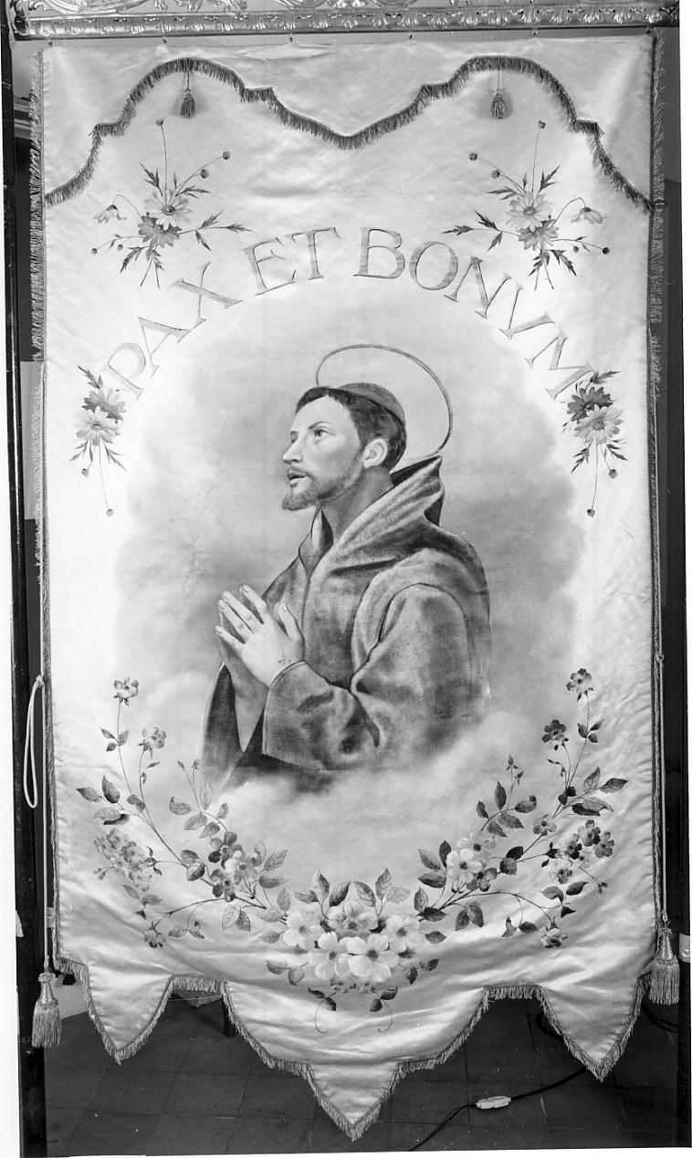 San Francesco d'Assisi (stendardo processionale, insieme) - manifattura lombarda (fine sec. XIX)
