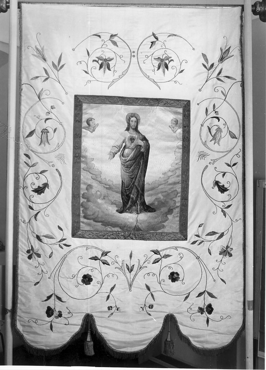 Sacro Cuore di Gesù (stendardo processionale, insieme) - manifattura lombarda (ultimo quarto sec. XIX)