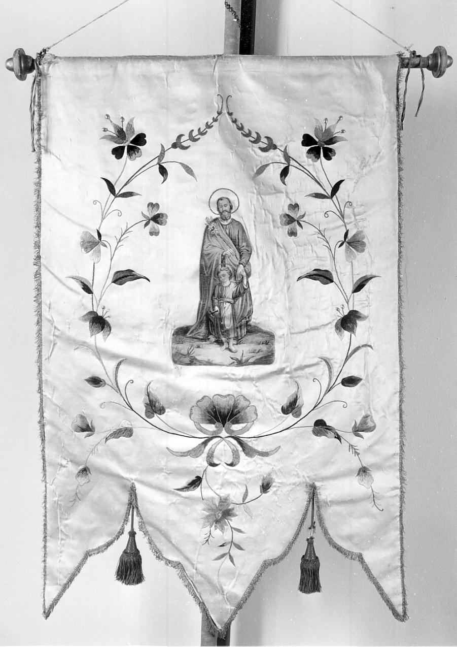 San Giuseppe e Gesù Bambino (stendardo processionale, insieme) - manifattura lombarda (fine/inizio secc. XIX/ XX)
