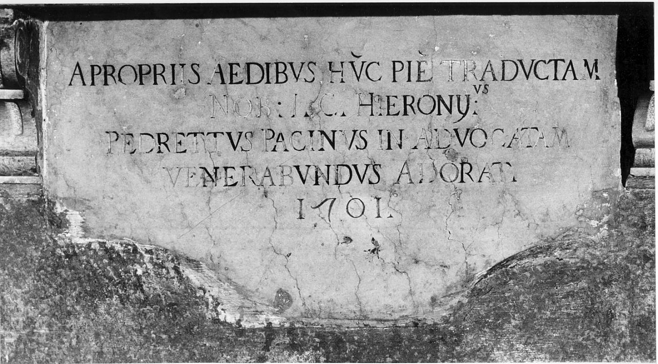 lapide, opera isolata - ambito mantovano (sec. XVIII)