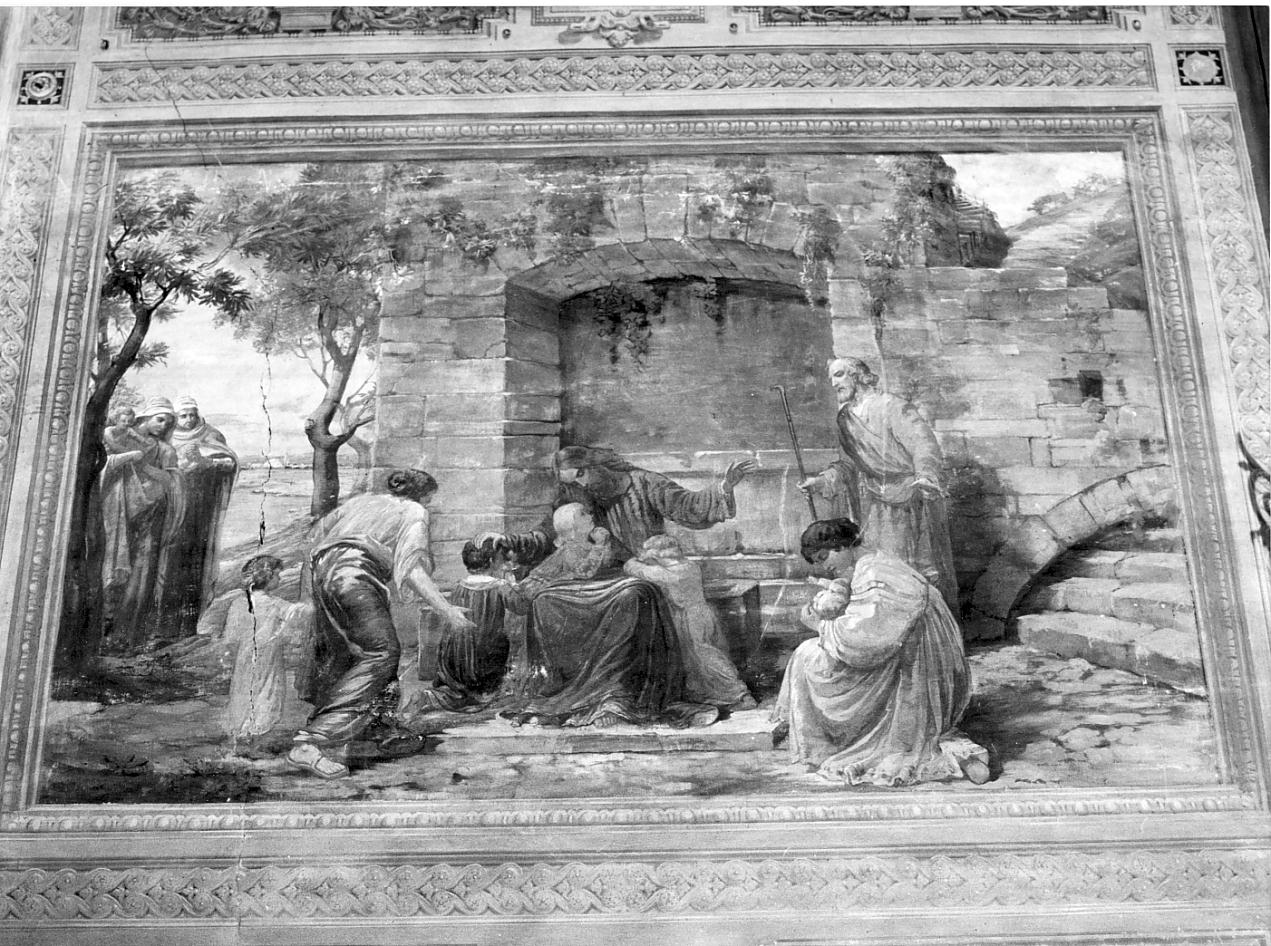 Cristo benedice i fanciulli (decorazione pittorica, elemento d'insieme) di Barbiani Umberto detto Gucin (sec. XX)