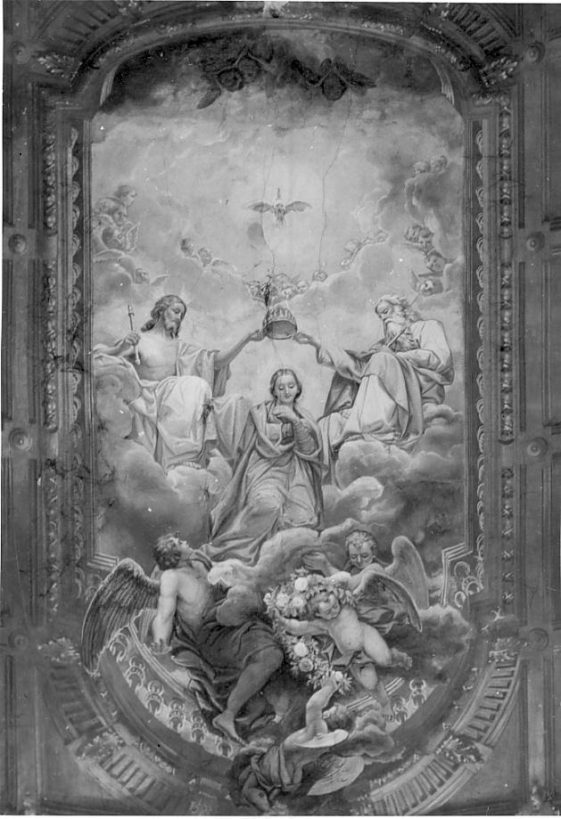 Incoronazione di Maria (soffitto dipinto, ciclo) di Cresseri Gaetano (sec. XIX)