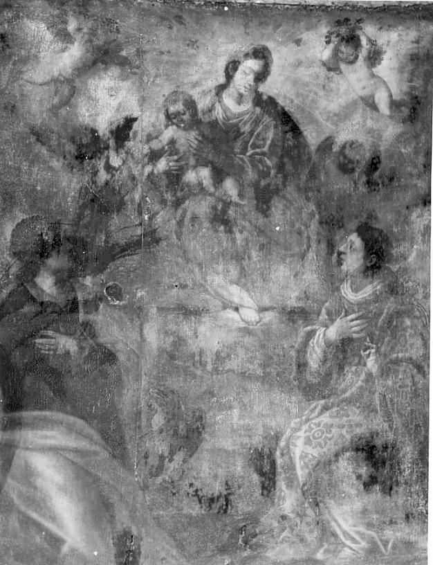 Madonna con Bambino e Santi (dipinto, opera isolata) di Negretti Jacopo detto Palma il Giovane (fine sec. XVII)