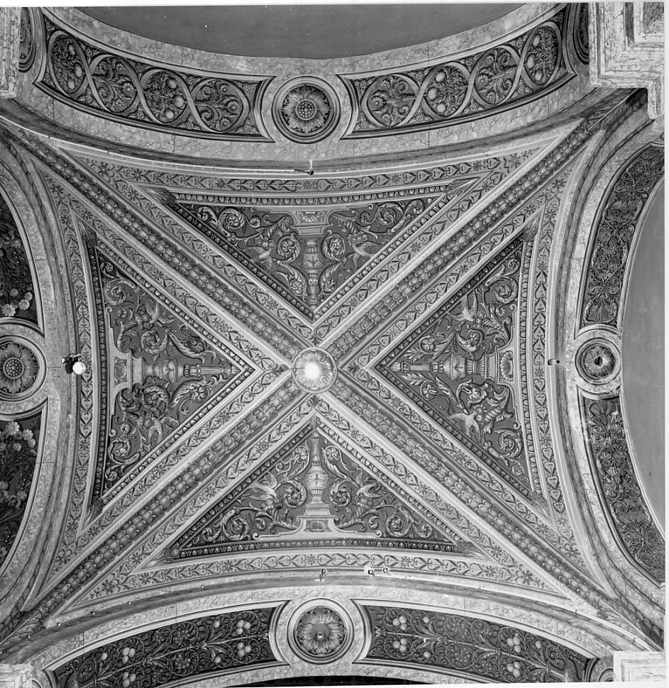 candelabre, racemi, elementi vegetali (decorazione pittorica, elemento d'insieme) di Miolato Gaetano (sec. XX)