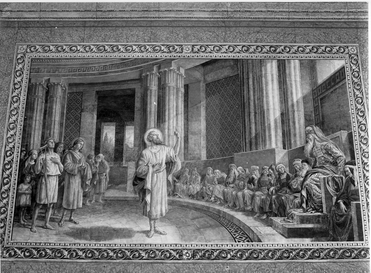 San Pietro nel tempio (dipinto, elemento d'insieme) di Miolato Gaetano (sec. XX)