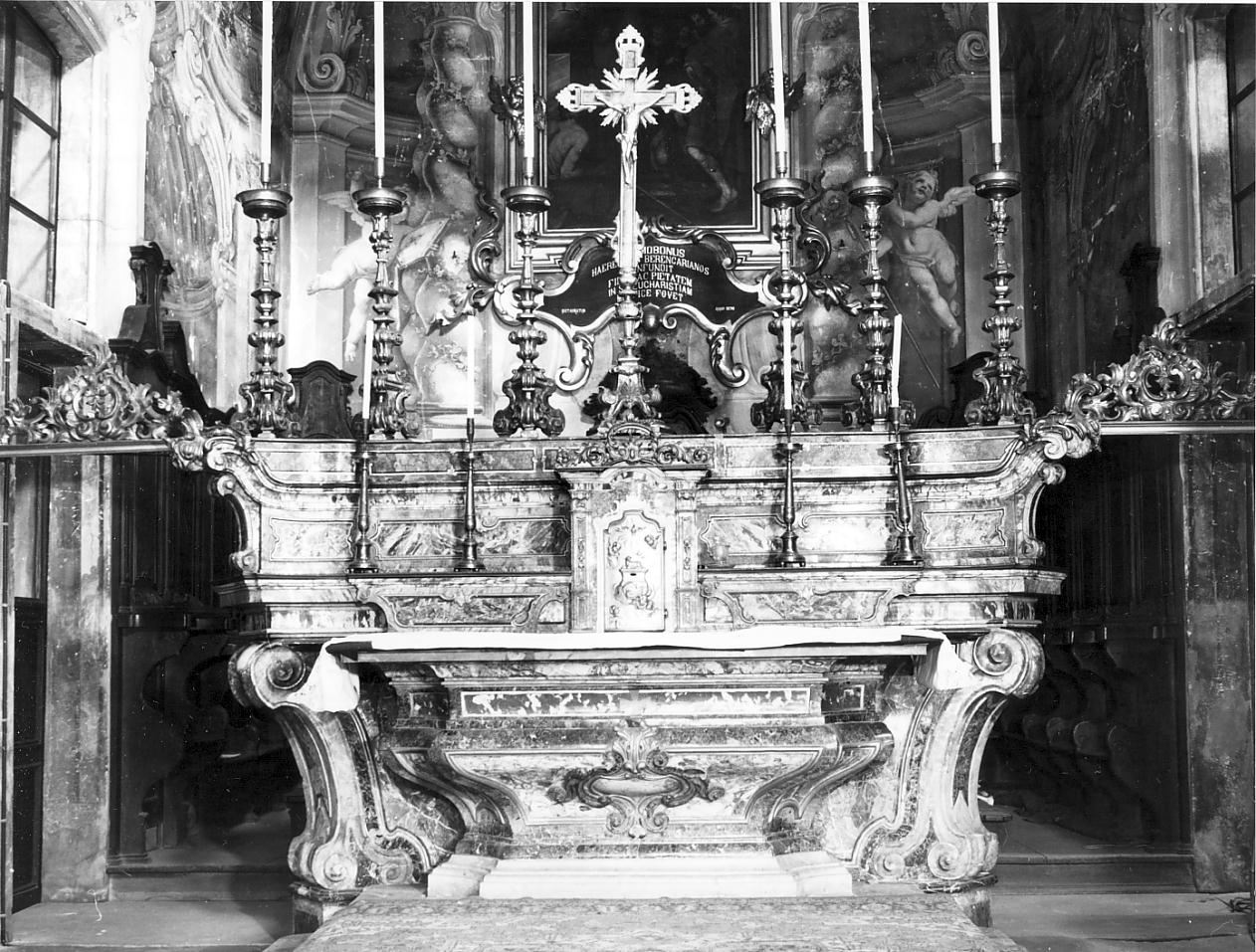 altare maggiore, insieme di Zaist Giovanni Battista (attribuito) (metà sec. XVIII)