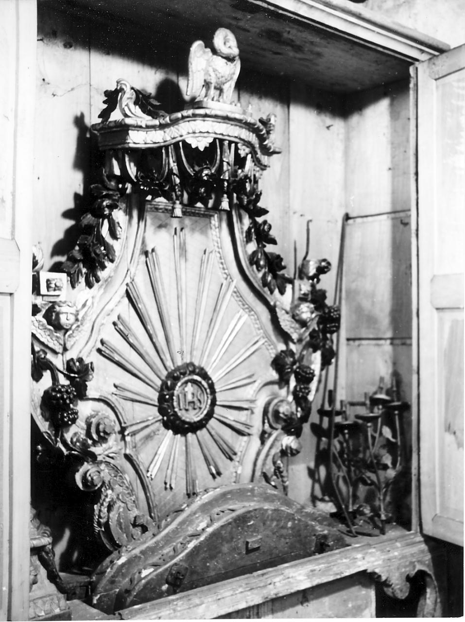 tronetto per esposizione eucaristica, opera isolata - ambito cremonese (inizio sec. XIX)