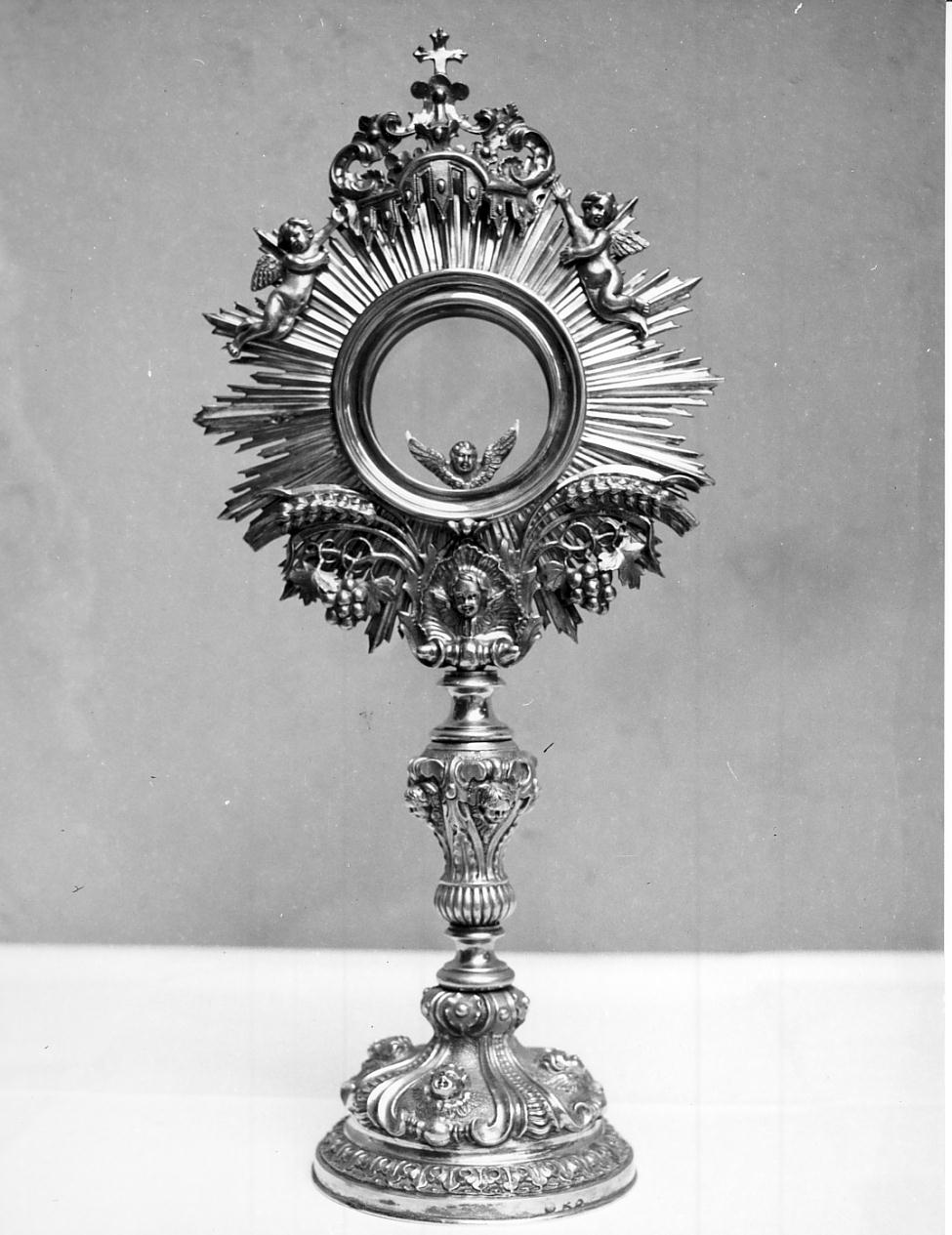 ostensorio - a raggiera, opera isolata - bottega Italia settentrionale (sec. XVIII)